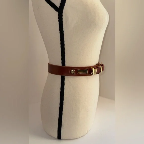 Women’s INIFINITY tan and gold leather belt size 36 - Picture 2 of 12
